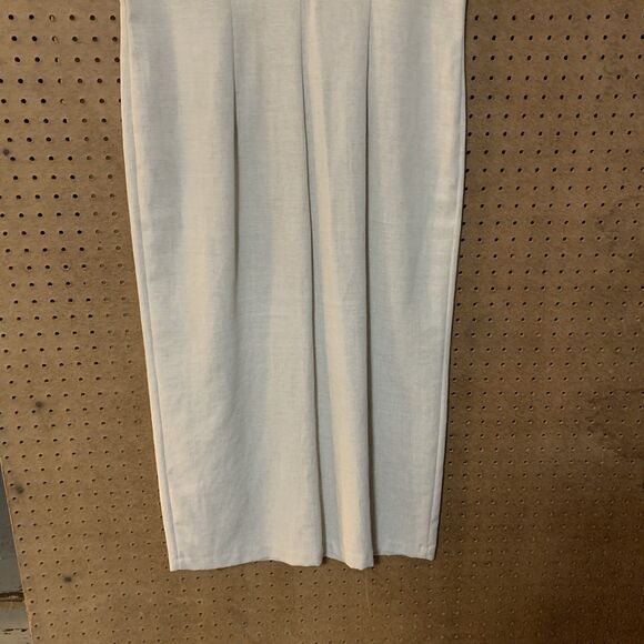 St John's Bay Vintage Utility Shirt Dress 10M Linen Khaki Short Sleeve Collar - Picture 8 of 9